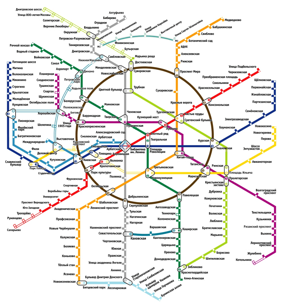 Карта Московского метрополитэна